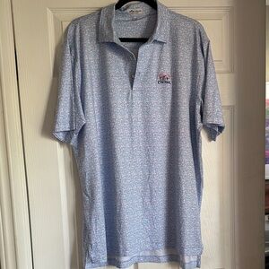Peter Millar Light Blue Patterned Polo Shirt- Colonial